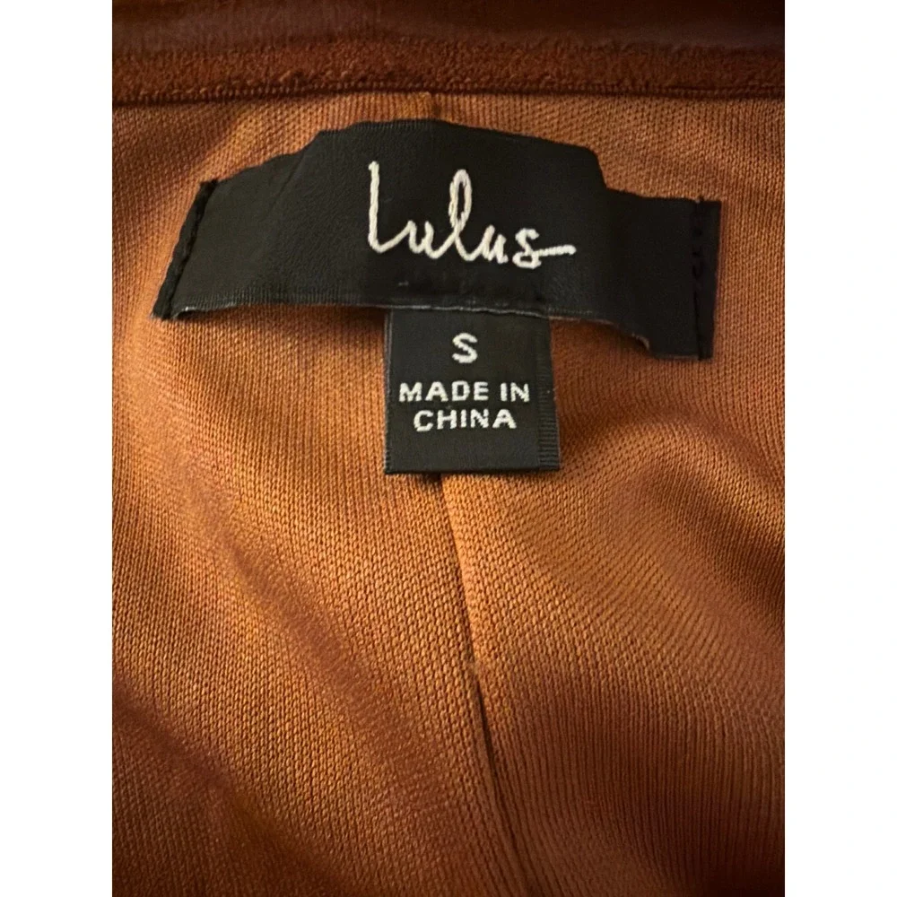 Lulus Rust Orange Velvet Off The Shoulder Maxi Dress Small Pleated Tulip Gown - Picture 2 of 10